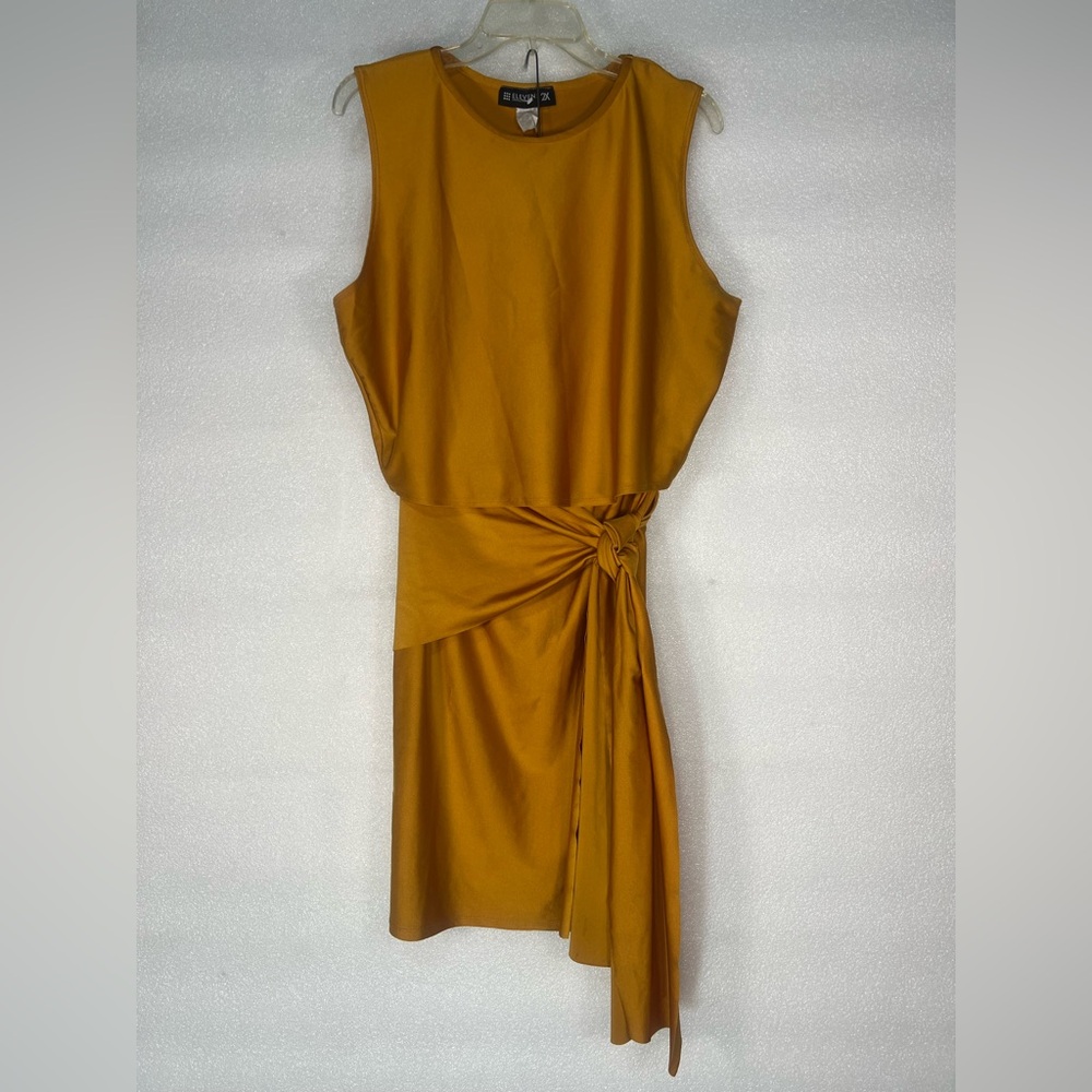 Yellow Asymmetrical Tie Front Cocktail Set